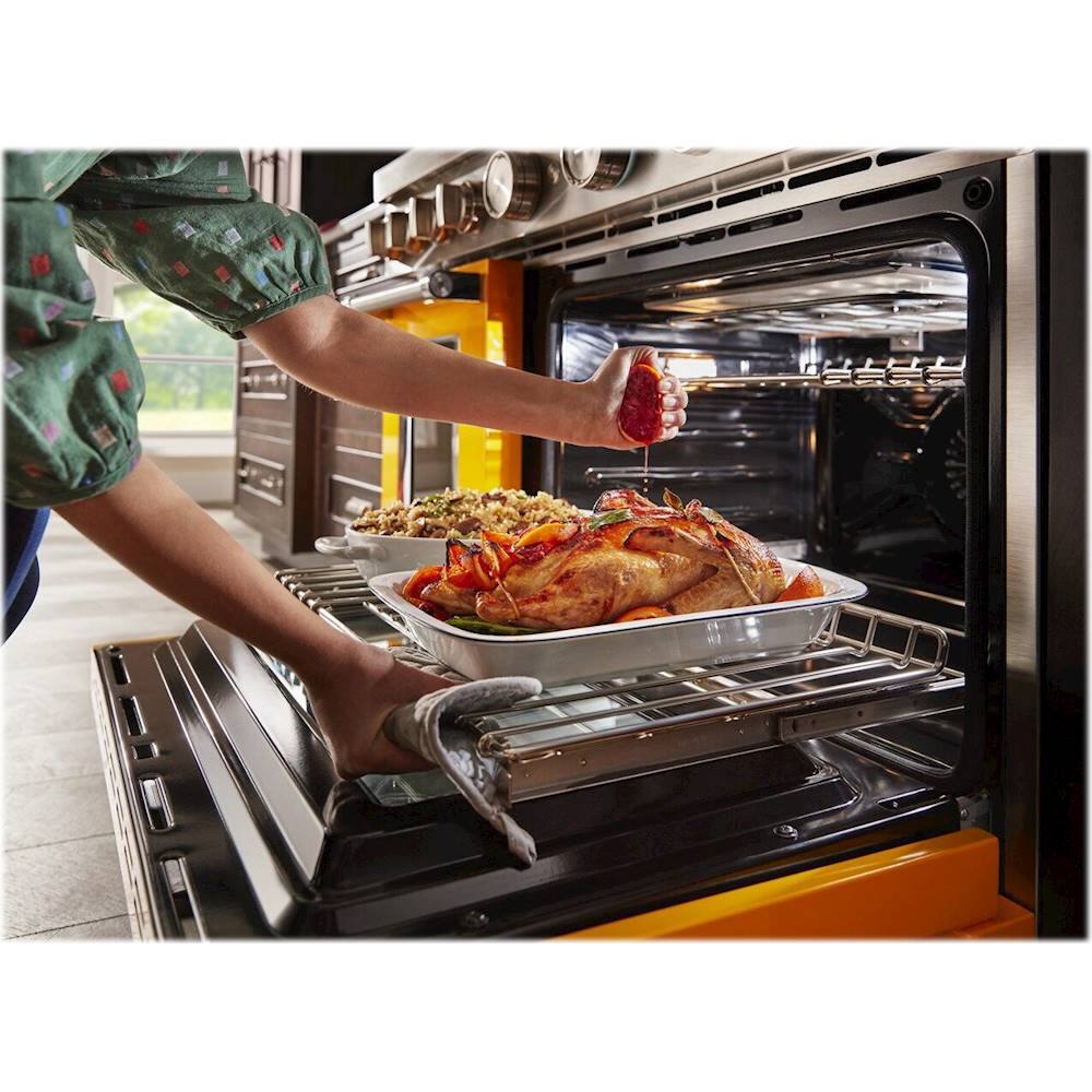 Alt View 16. KitchenAid - Commercial-Style 6.3 Cu. Ft. Freestanding Double Oven Dual-Fuel True Convection Range with Self-Cleaning - Yellow Pepper.
