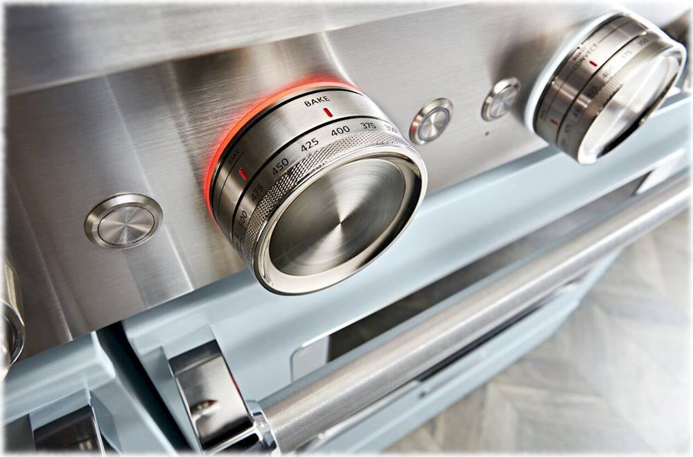 Alt View 14. KitchenAid - Commercial-Style 6.3 Cu. Ft. Freestanding Double Oven Dual-Fuel True Convection Range with Self-Cleaning - Misty Blue.