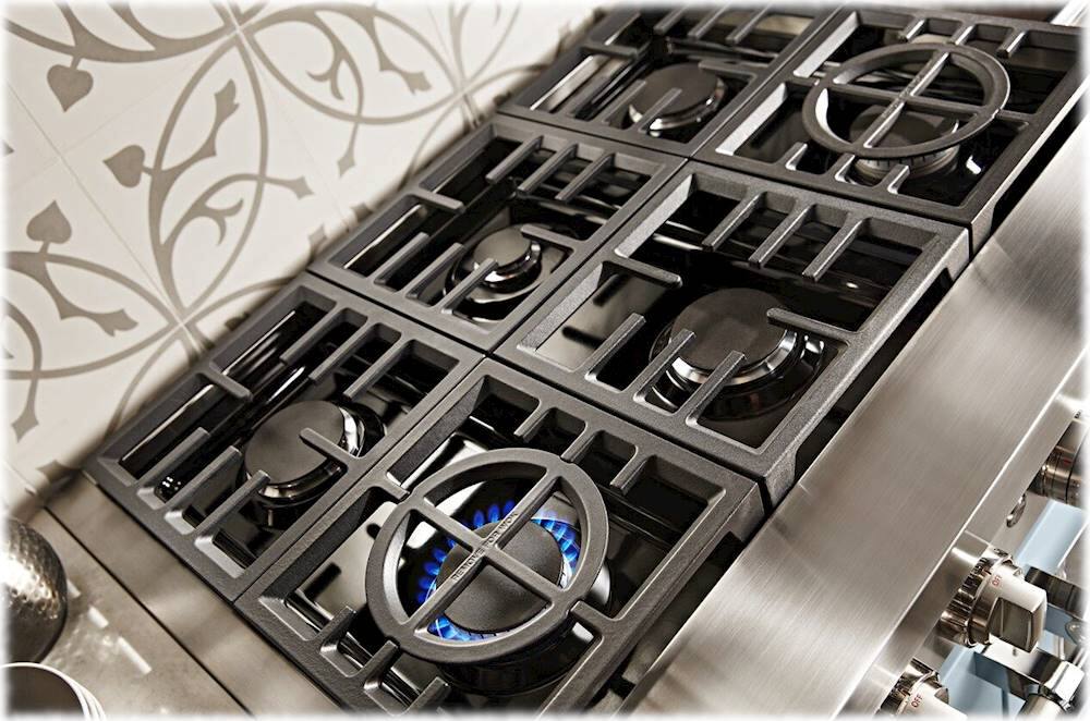 Alt View 16. KitchenAid - Commercial-Style 6.3 Cu. Ft. Freestanding Double Oven Dual-Fuel True Convection Range with Self-Cleaning - Misty Blue.