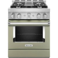 KitchenAid - Commercial-Style 4.1 Cu. Ft. Slide-In Gas True Convection Range with Self-Cleaning - Avocado Cream - Front_Zoom