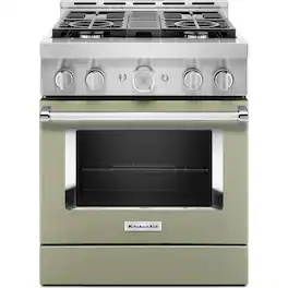 KitchenAid - Commercial-Style 4.1 Cu. Ft. Slide-In Gas True Convection Range with Self-Cleaning - Avocado Cream