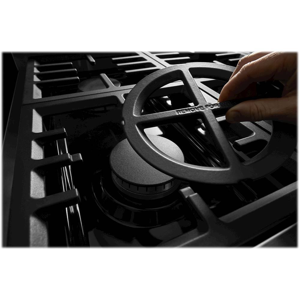 Alt View 17. KitchenAid - Commercial-Style 4.1 Cu. Ft. Slide-In Gas True Convection Range with Self-Cleaning - Avocado Cream.