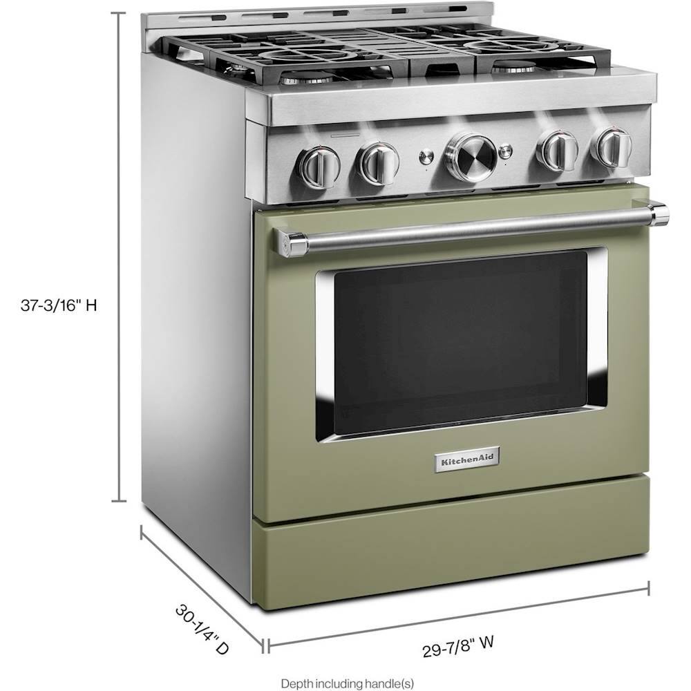 Alt View 18. KitchenAid - Commercial-Style 4.1 Cu. Ft. Slide-In Gas True Convection Range with Self-Cleaning - Avocado Cream.