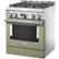 Left Zoom. KitchenAid - Commercial-Style 4.1 Cu. Ft. Slide-In Gas True Convection Range with Self-Cleaning - Avocado cream.