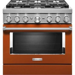 KitchenAid - 5.1 Cu. Ft. Freestanding Dual Fuel True Convection Range with Self-Cleaning - Scorched Orange - Front_Zoom