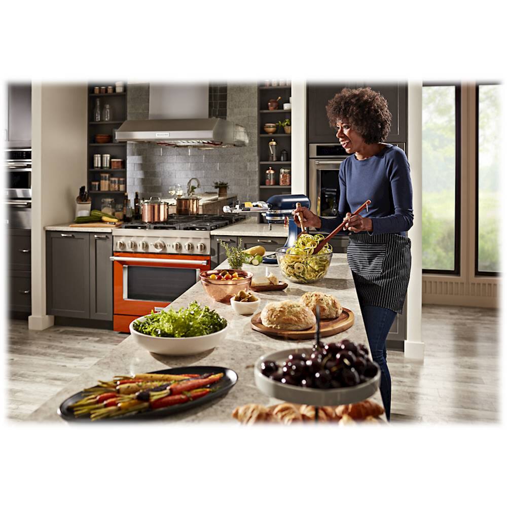 Alt View 14. KitchenAid - 5.1 Cu. Ft. Freestanding Dual Fuel True Convection Range with Self-Cleaning - Scorched Orange.