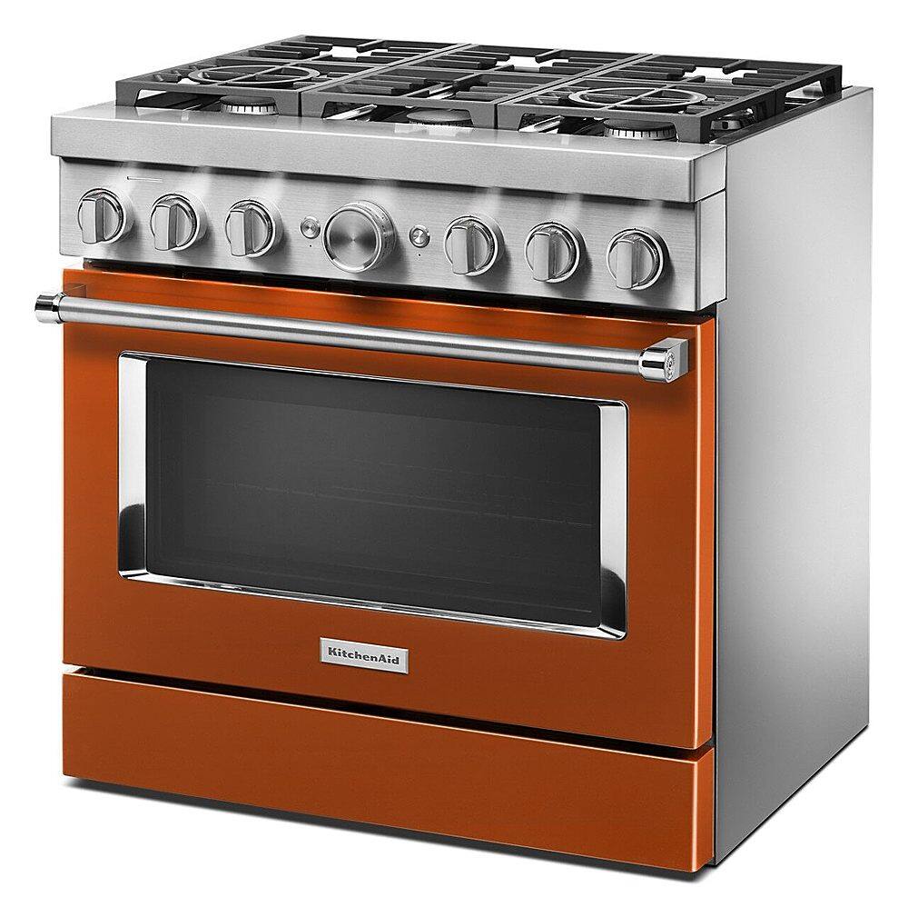 Alt View 15. KitchenAid - 5.1 Cu. Ft. Freestanding Dual Fuel True Convection Range with Self-Cleaning - Scorched Orange.