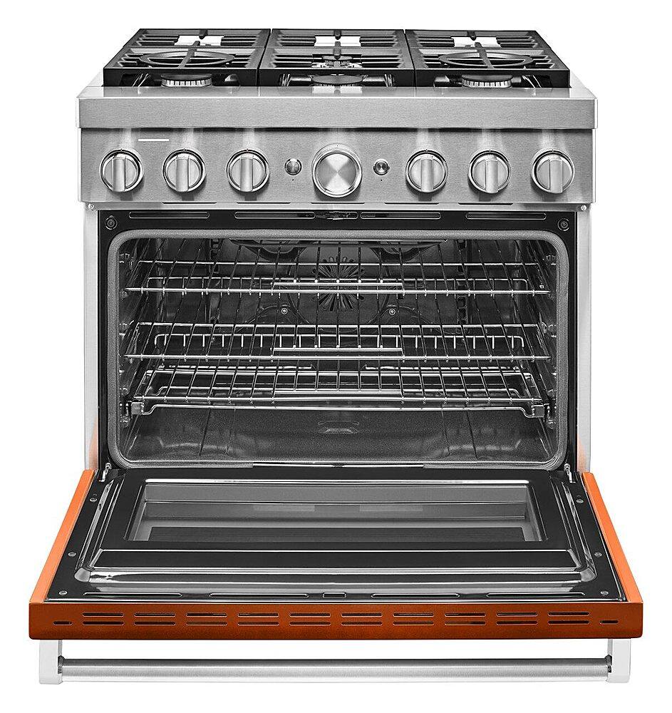 Alt View 16. KitchenAid - 5.1 Cu. Ft. Freestanding Dual Fuel True Convection Range with Self-Cleaning - Scorched Orange.
