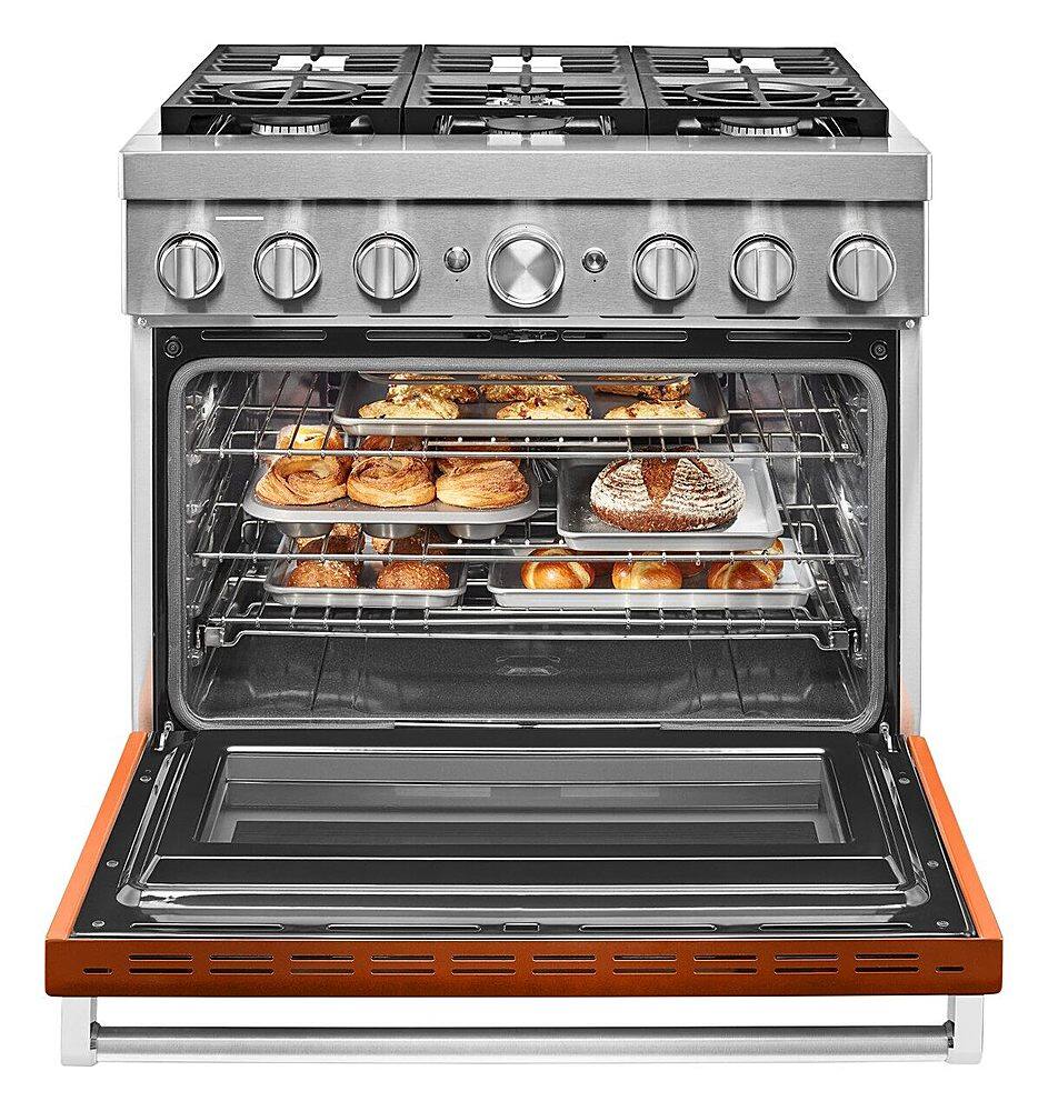 Alt View 17. KitchenAid - 5.1 Cu. Ft. Freestanding Dual Fuel True Convection Range with Self-Cleaning - Scorched Orange.