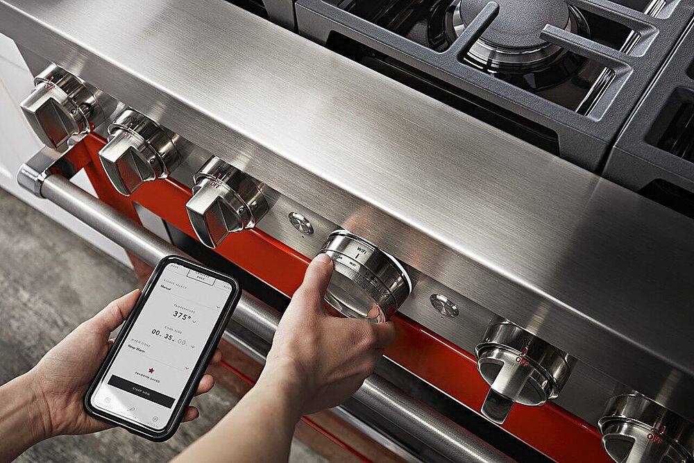 Alt View 18. KitchenAid - 5.1 Cu. Ft. Freestanding Dual Fuel True Convection Range with Self-Cleaning - Scorched Orange.