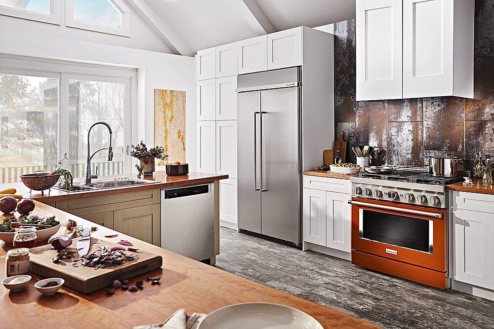 Alt View 20. KitchenAid - 5.1 Cu. Ft. Freestanding Dual Fuel True Convection Range with Self-Cleaning - Scorched Orange.