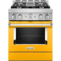 KitchenAid - Commercial-Style 4.1 Cu. Ft. Slide-In Gas True Convection Range with Self-Cleaning - Yellow Pepper - Front_Zoom