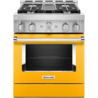 KitchenAid - Commercial-Style 4.1 Cu. Ft. Slide-In Gas True Convection Range with Self-Cleaning - Yellow Pepper - Front_Zoom