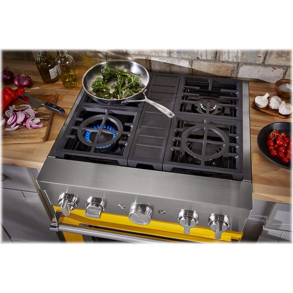 Alt View 11. KitchenAid - Commercial-Style 4.1 Cu. Ft. Slide-In Gas True Convection Range with Self-Cleaning - Yellow Pepper.