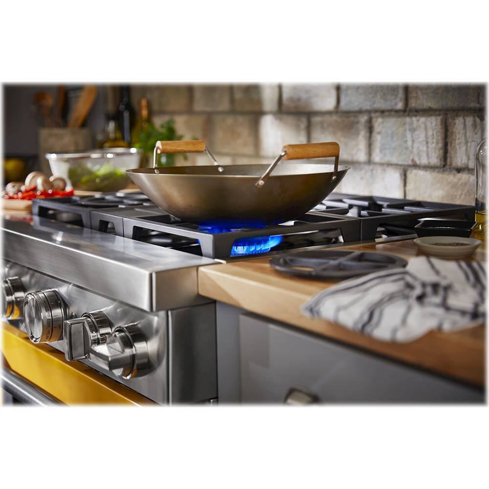 Alt View 12. KitchenAid - Commercial-Style 4.1 Cu. Ft. Slide-In Gas True Convection Range with Self-Cleaning - Yellow Pepper.