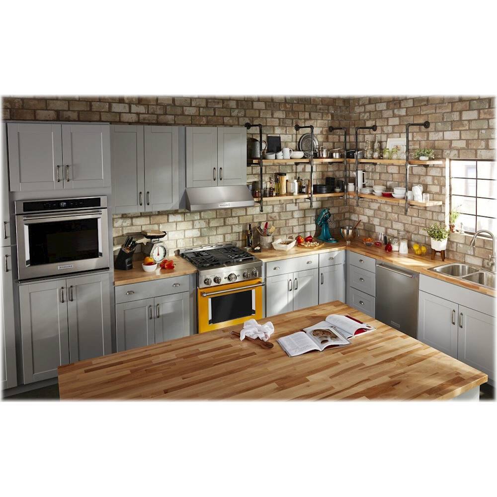 Alt View 15. KitchenAid - Commercial-Style 4.1 Cu. Ft. Slide-In Gas True Convection Range with Self-Cleaning - Yellow Pepper.