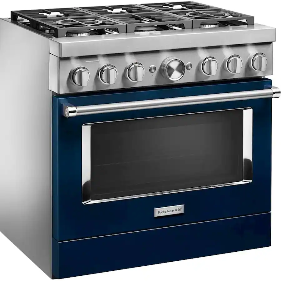 KitchenAid 36 in. Wide 6 burner 5.1 cu. ft. Freestanding Dual Fuel True ...