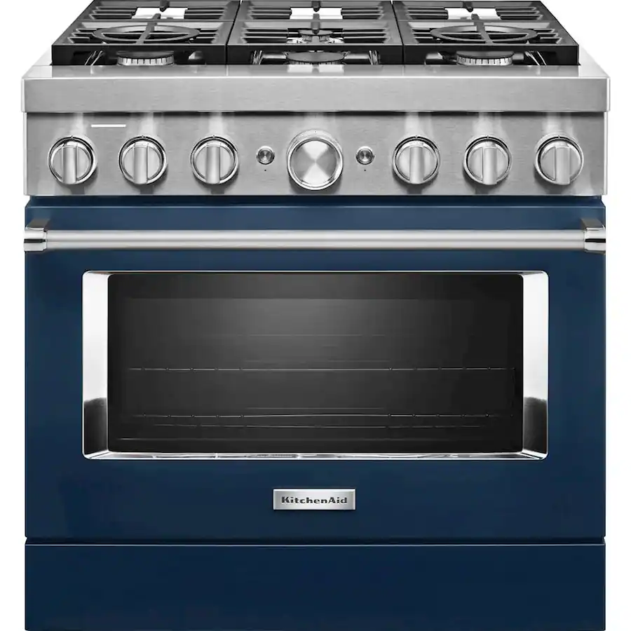 KitchenAid 36 in. Wide 6 burner 5.1 cu. ft. Freestanding Dual Fuel True ...