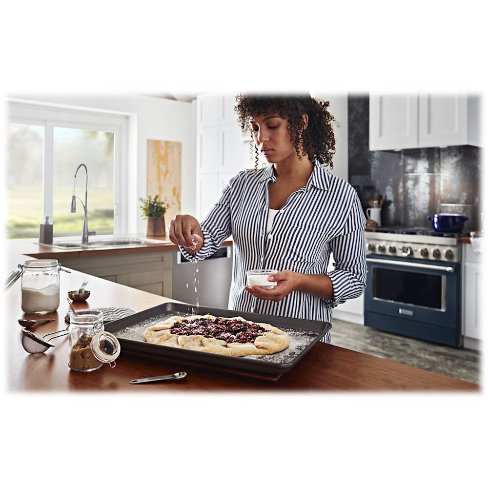 Alt View 22. KitchenAid - 5.1 Cu. Ft. Freestanding Dual Fuel True Convection Range with Self-Cleaning - Ink Blue.