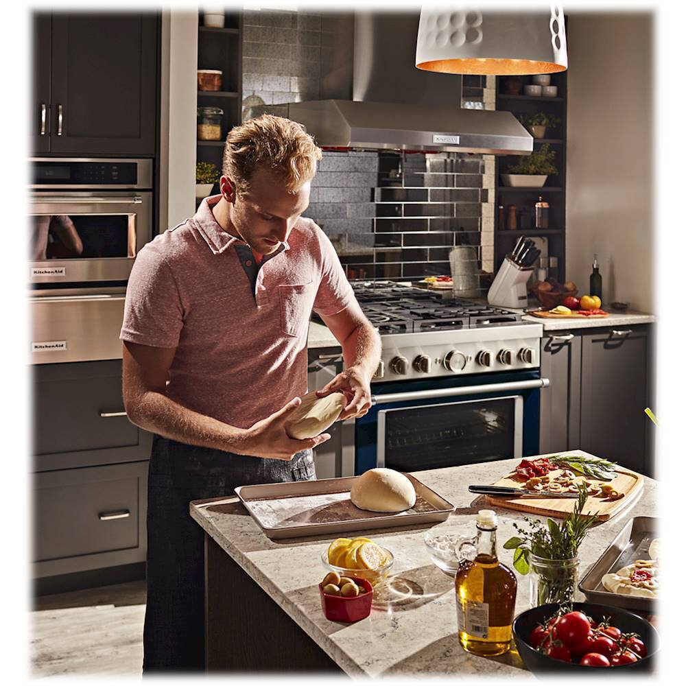 Alt View 24. KitchenAid - 5.1 Cu. Ft. Freestanding Dual Fuel True Convection Range with Self-Cleaning - Ink Blue.