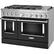 Left. KitchenAid - Commercial-Style 6.3 Cu. Ft. Freestanding Double Oven Dual-Fuel True Convection Range with Self-Cleaning - Imperial Black.