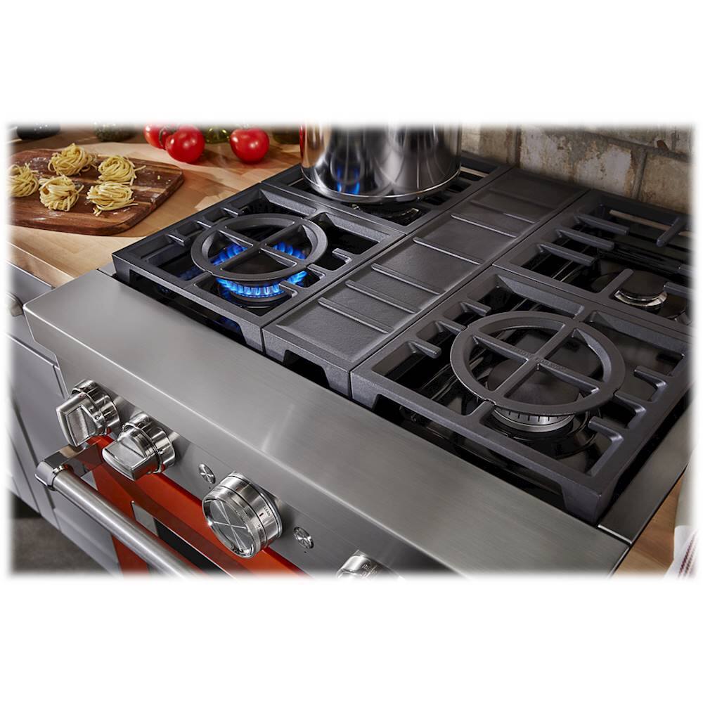 Alt View 13. KitchenAid - 4.1 Cu. Ft. Freestanding Dual-Fuel True Convection Range with Self-Cleaning - Scorched Orange.