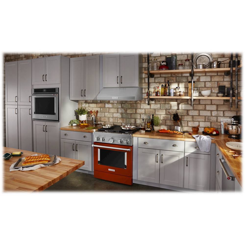Alt View 16. KitchenAid - 4.1 Cu. Ft. Freestanding Dual-Fuel True Convection Range with Self-Cleaning - Scorched Orange.