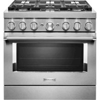 KitchenAid - 5.1 Cu. Ft. Freestanding Dual Fuel True Convection Range with Self-Cleaning - Stainless steel - Front_Zoom