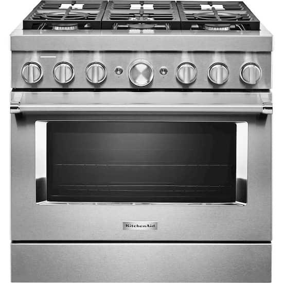 Kitchenaid 5 1 Cu Ft Freestanding Dual Fuel True Convection Range With Self Cleaning Stainless Steel Kfdc506jss Best Buy