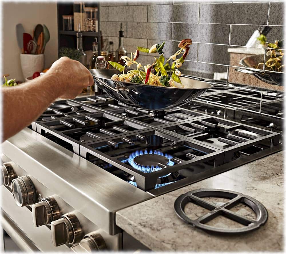 Alt View 14. KitchenAid - 5.1 Cu. Ft. Freestanding Dual Fuel True Convection Range with Self-Cleaning - Stainless steel.