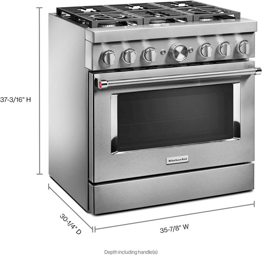 Alt View 15. KitchenAid - 5.1 Cu. Ft. Freestanding Dual Fuel True Convection Range with Self-Cleaning - Stainless steel.