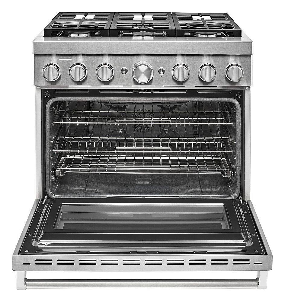 Alt View 16. KitchenAid - 5.1 Cu. Ft. Freestanding Dual Fuel True Convection Range with Self-Cleaning - Stainless steel.