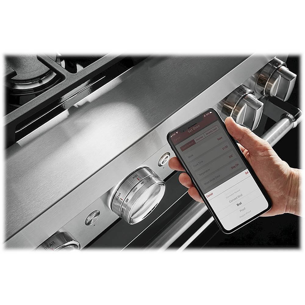 Alt View 14. KitchenAid - 5.1 Cu. Ft. Freestanding Dual Fuel True Convection Range with Self-Cleaning - Imperial Black.