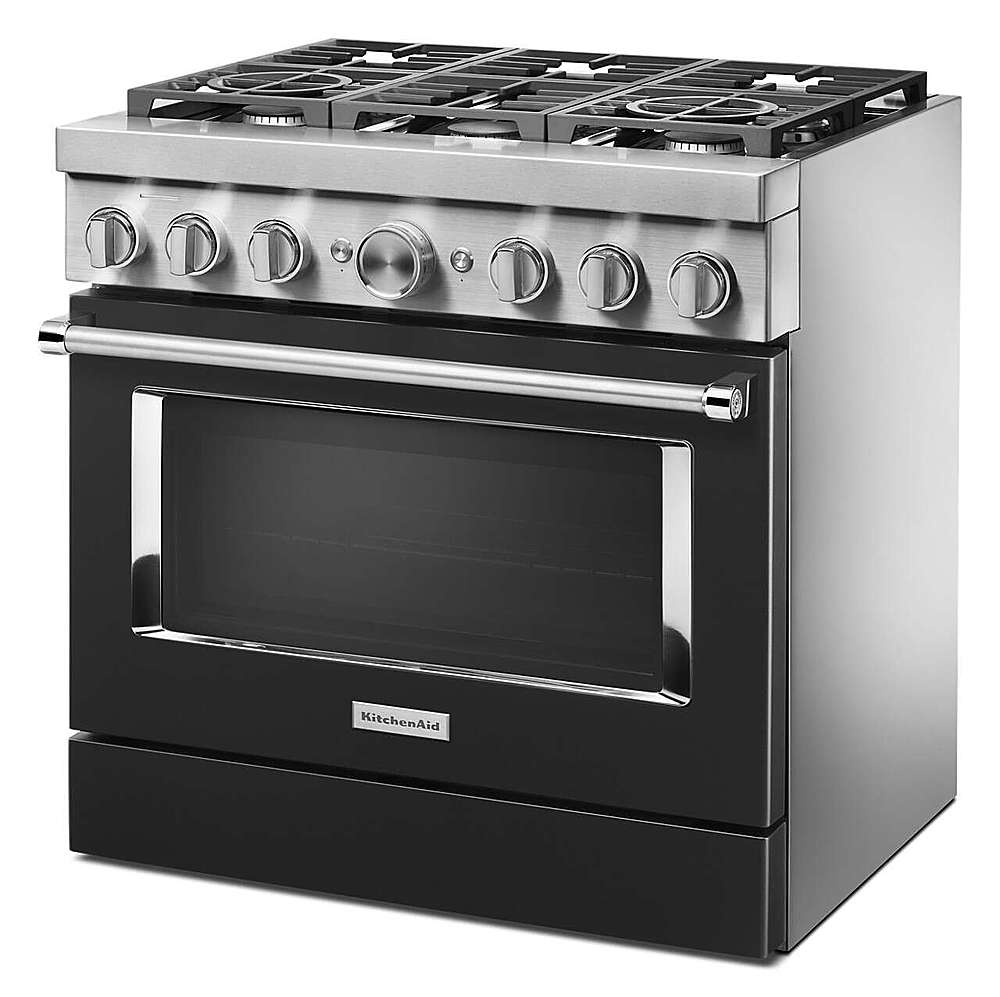 Alt View 17. KitchenAid - 5.1 Cu. Ft. Freestanding Dual Fuel True Convection Range with Self-Cleaning - Imperial Black.