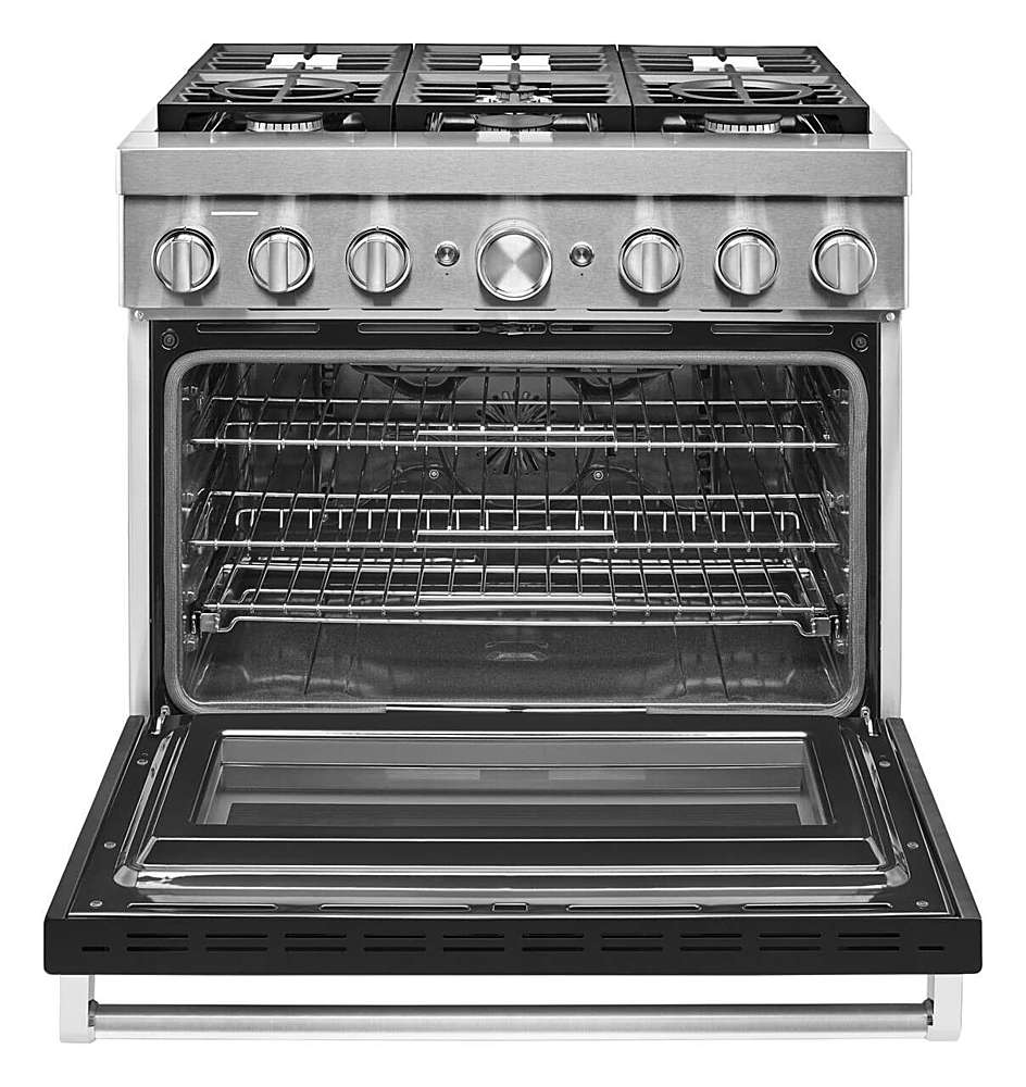 Alt View 18. KitchenAid - 5.1 Cu. Ft. Freestanding Dual Fuel True Convection Range with Self-Cleaning - Imperial Black.