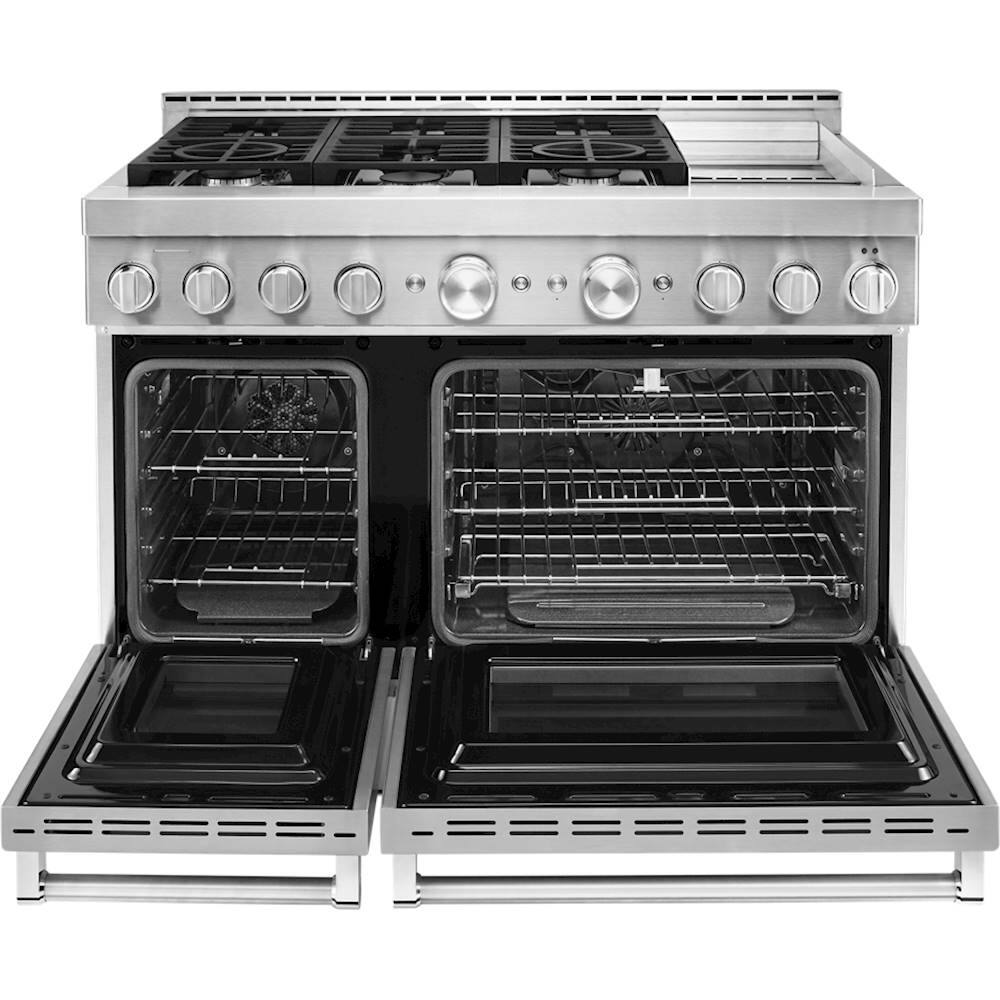 Alt View 14. KitchenAid - 6.3 Cu. Ft. Freestanding Double-Oven Gas True Convection Range with Self-Cleaning - Stainless steel.