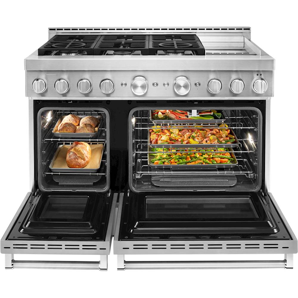 Alt View 15. KitchenAid - 6.3 Cu. Ft. Freestanding Double-Oven Gas True Convection Range with Self-Cleaning - Stainless steel.