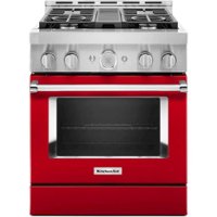 KitchenAid - Commercial-Style 4.1 Cu. Ft. Slide-In Gas True Convection Range with Self-Cleaning - Passion Red - Front_Zoom