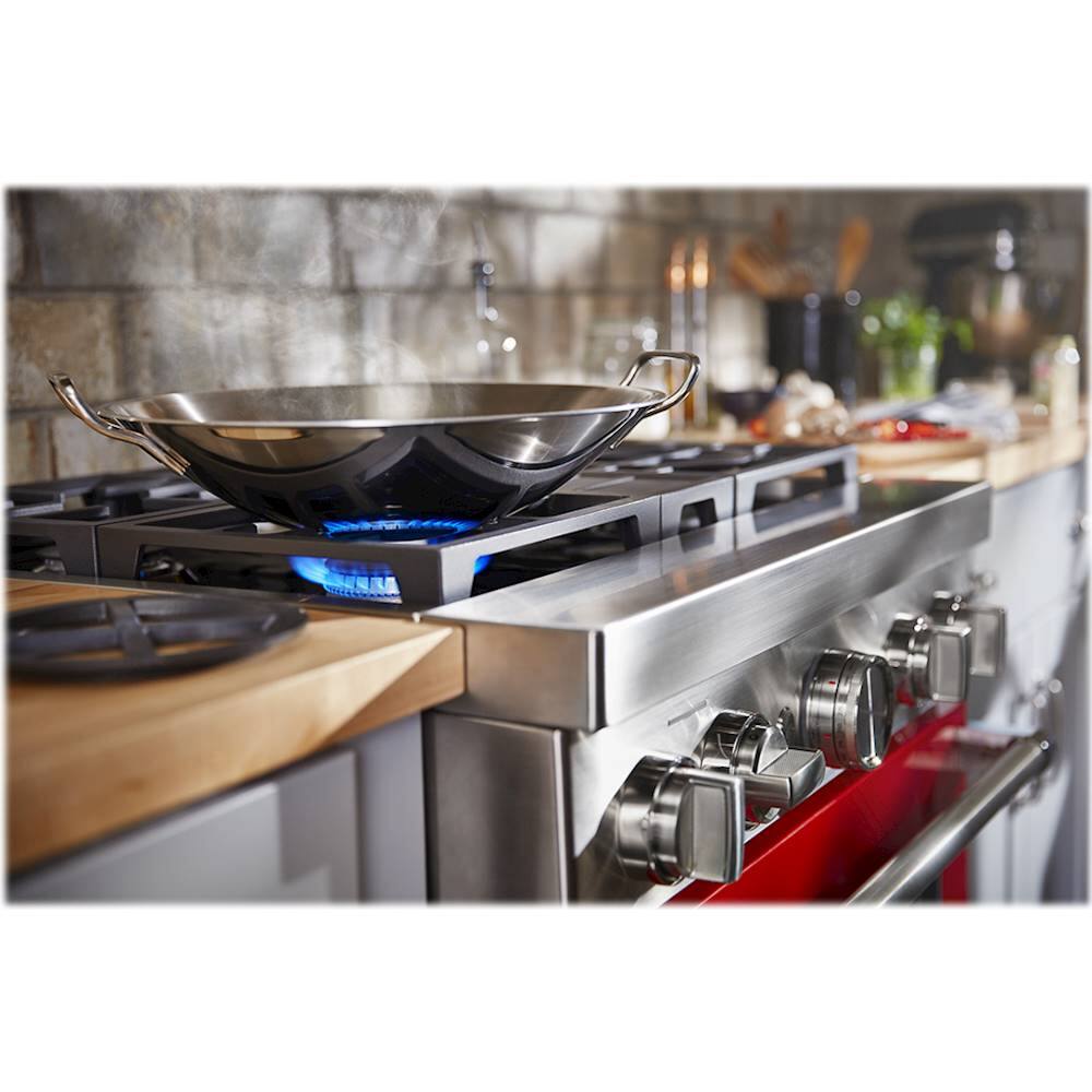 Alt View 11. KitchenAid - Commercial-Style 4.1 Cu. Ft. Slide-In Gas True Convection Range with Self-Cleaning - Passion Red.