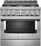 KitchenAid - Commercial-Style 5.1 Cu. Ft. Slide-In Gas True Convection Range with Self-Cleaning - Stainless Steel