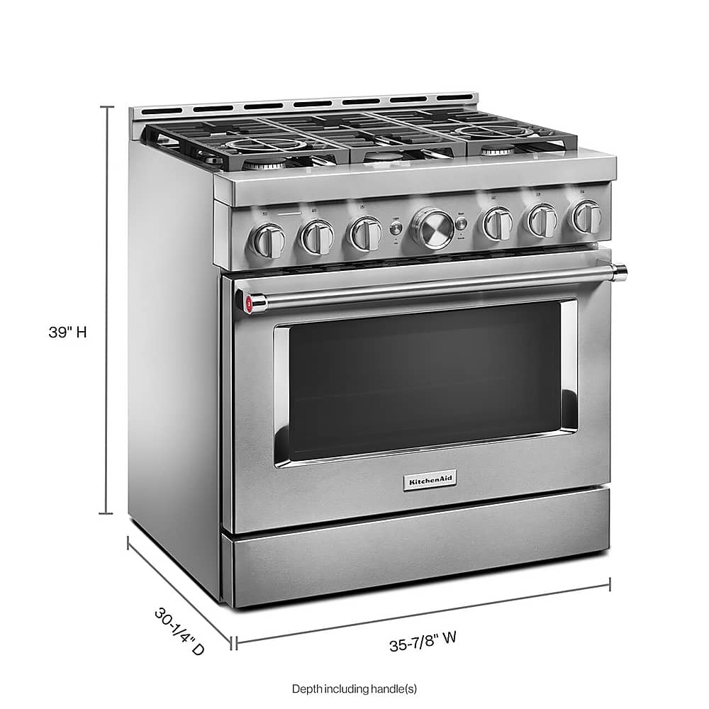 Alt View 11. KitchenAid - Commercial-Style 5.1 Cu. Ft. Slide-In Gas True Convection Range with Self-Cleaning - Stainless Steel.