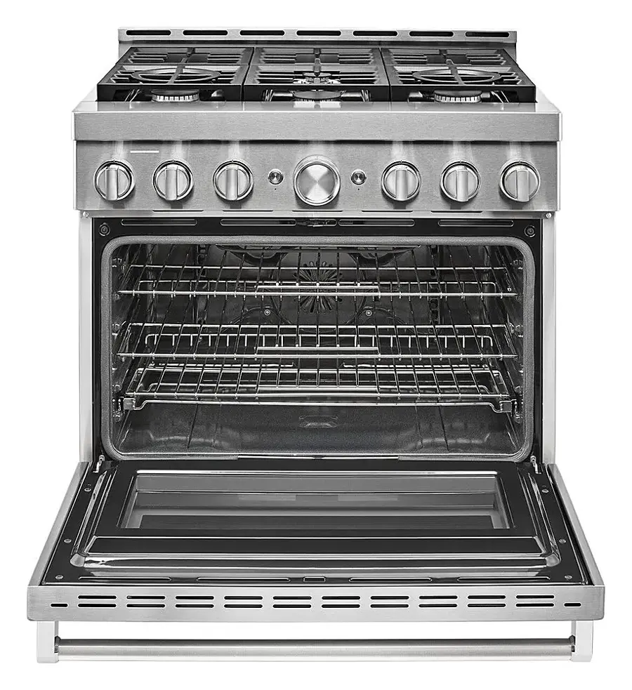 Alt View 12. KitchenAid - Commercial-Style 5.1 Cu. Ft. Slide-In Gas True Convection Range with Self-Cleaning - Stainless Steel.
