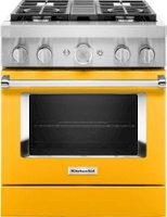 KitchenAid - 4.1 Cu. Ft. Freestanding Dual-Fuel True Convection Range with Self-Cleaning - Yellow Pepper - Front_Zoom