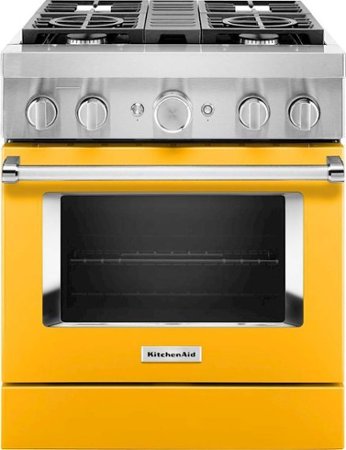 KitchenAid - 4.1 Cu. Ft. Freestanding Dual-Fuel True Convection Range with Self-Cleaning - Yellow Pepper