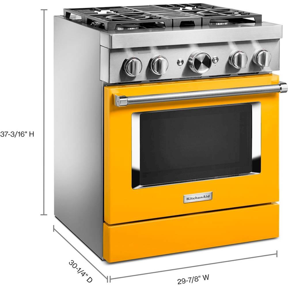 Alt View 12. KitchenAid - 4.1 Cu. Ft. Freestanding Dual-Fuel True Convection Range with Self-Cleaning - Yellow Pepper.