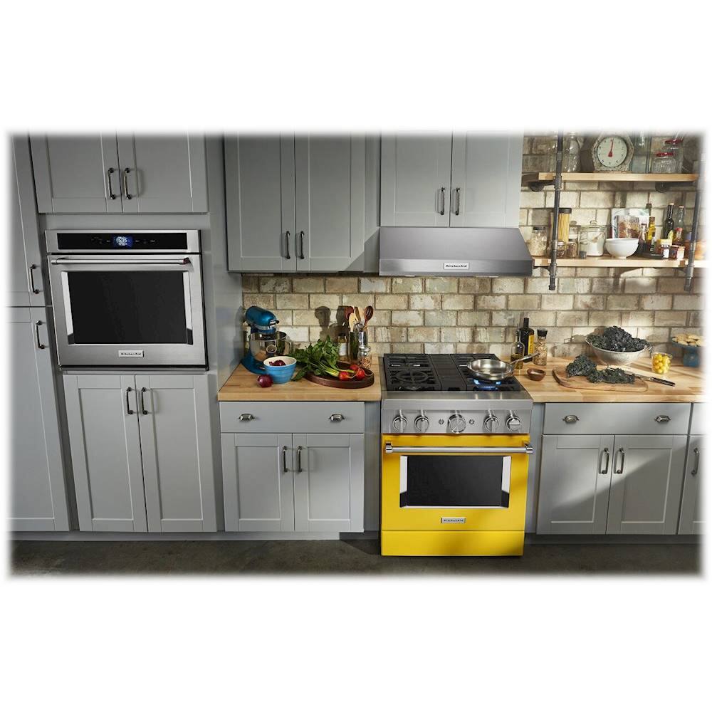 Alt View 16. KitchenAid - 4.1 Cu. Ft. Freestanding Dual-Fuel True Convection Range with Self-Cleaning - Yellow Pepper.
