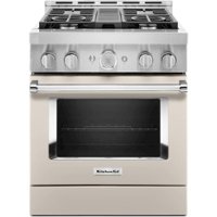 KitchenAid - Commercial-Style 4.1 Cu. Ft. Slide-In Gas True Convection Range with Self-Cleaning - Milkshake - Front_Zoom