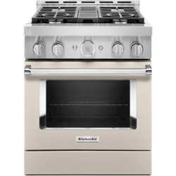 KitchenAid - Commercial-Style 4.1 Cu. Ft. Slide-In Gas True Convection Range with Self-Cleaning - Milkshake - Front_Zoom