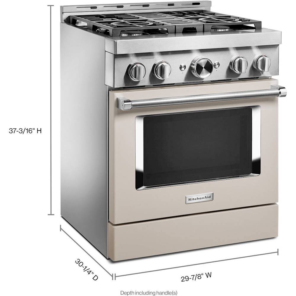 Alt View 16. KitchenAid - Commercial-Style 4.1 Cu. Ft. Slide-In Gas True Convection Range with Self-Cleaning - Milkshake.