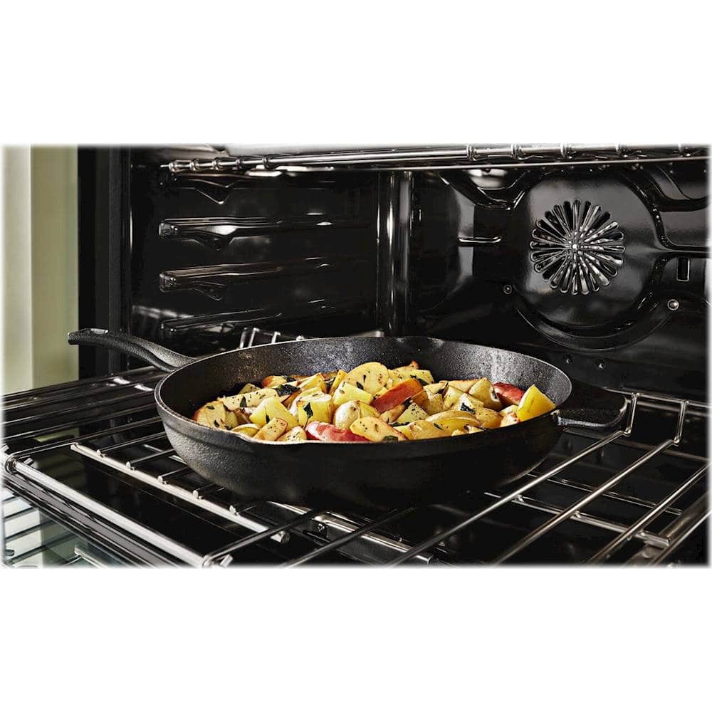 Alt View 17. KitchenAid - 6.3 Cu. Ft. Freestanding Double Oven Gas True Convection Range with Self-Cleaning - Avocado Cream.